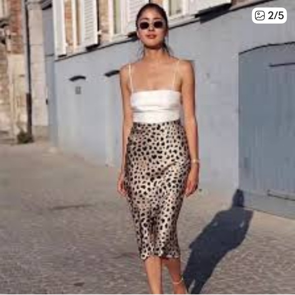 MANGO Slip Skirt Leopard - Picture 3 of 8